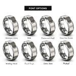 font options for inside engraving on gray lab tongs rings
