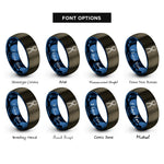 font options for inside engraving on gunmetal & blue lab tongs rings