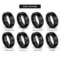 font options for inside engraving on black labrador retriever halo rings