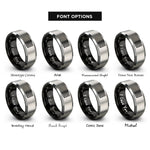 font options for inside engraving on black & gray labyrinth rings