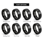 font options for inside engraving on black labyrinth rings