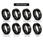 font options for inside engraving on black labyrinth rings