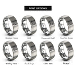 font options for inside engraving on silver labyrinth rings