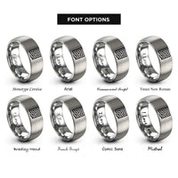 font options for inside engraving on silver labyrinth rings