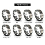 font options for inside engraving on silver labyrinth rings