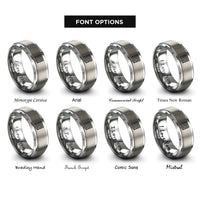 font options for inside engraving on silver labyrinth rings