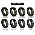 font options for inside engraving on gunmetal & black labyrinth rings