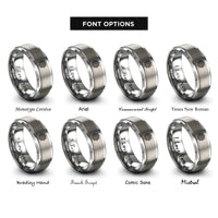font options for inside engraving on gray labyrinth mandala rings