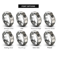 font options for inside engraving on silver labyrinth path spiral rings