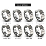 font options for inside engraving on gray lacrosse attacker shot rings