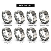font options for inside engraving on gray lacrosse goal stick rings