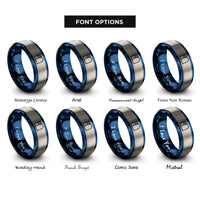 font options for inside engraving on blue & grey ladder barrel rings