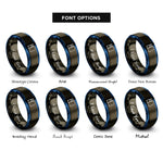 font options for inside engraving on gunmetal & blue ladder barrel rings