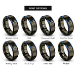 font options for inside engraving on gunmetal & blue ladder barrel rings