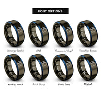 font options for inside engraving on gunmetal & blue ladder barrel rings