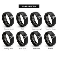 font options for inside engraving on black ladder rings