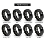font options for inside engraving on black ladder rings