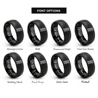 font options for inside engraving on black ladder rings