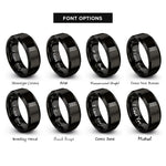 font options for inside engraving on black ladder rings