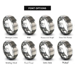 font options for inside engraving on silver ladder rings