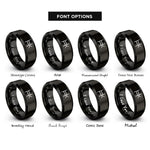 font options for inside engraving on black ladder logic rings