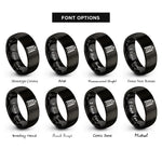 font options for inside engraving on black ladder of success rings