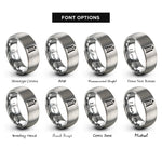 font options for inside engraving on silver ladder of success rings
