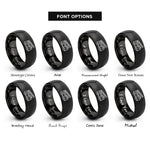 font options for inside engraving on black ladder truck rings
