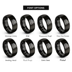 font options for inside engraving on black ladder truck rings