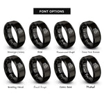 font options for inside engraving on black ladder truck rings