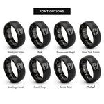 font options for inside engraving on black ladder truck rings