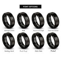 font options for inside engraving on black ladder truck rings