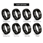 font options for inside engraving on black ladder truck rings