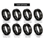font options for inside engraving on black ladder truck rings