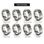 font options for inside engraving on gray ladder truck rings