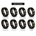 font options for inside engraving on gunmetal & black ladder truck rings