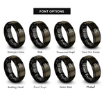 font options for inside engraving on gunmetal & black ladder truck rings