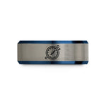 special presents for women – black & blue & grey tungsten depth gauge wedding band