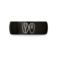 birthday present for her – black tungsten goat print wedding band