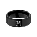 unique her birthday present – black tungsten goat print wedding band