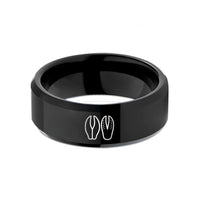 unique her birthday present – black tungsten goat print wedding band