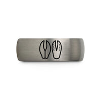best birthday presents women – gray tungsten goat print wedding band