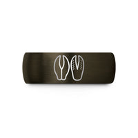 personalized birthday present ideas – gunmetal & black tungsten goat print wedding band