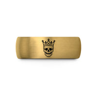 women's present ideas 2023 – black & gold tungsten queen skull crown wedding band