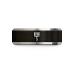 unique birthday presents women – black & silver tungsten cabasa wedding band