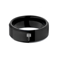 best presents for ladies – black tungsten cabasa wedding band