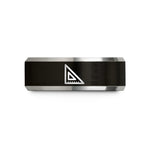 tungsten rings for couples – black & gray tungsten engineers square wedding band