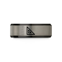 tungsten rings for couples – black & grey tungsten engineers square wedding band