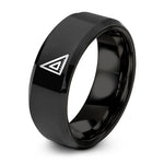 tungsten rings for couples – black tungsten engineers square ring