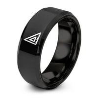 tungsten rings for couples – black tungsten engineers square ring